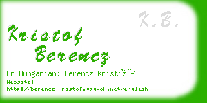 kristof berencz business card